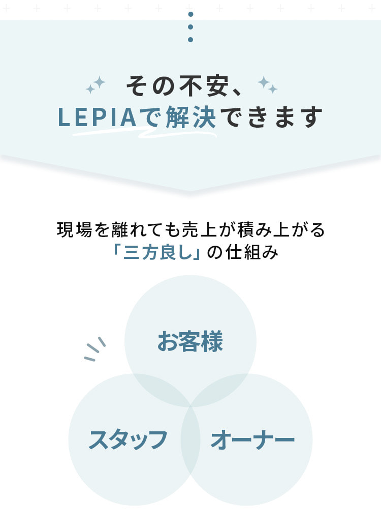 その不安、レピアで解決できます。