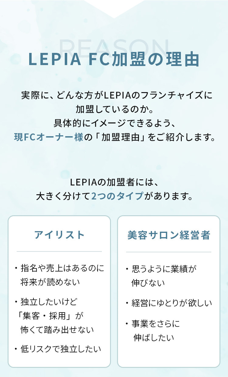 フランチャイズ加盟の理由